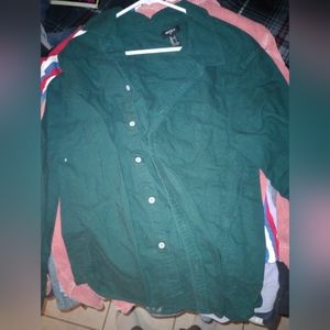Green button down
